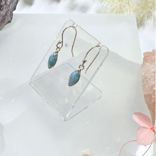 Larimar Silver Earrings