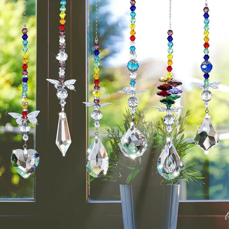 Crystal Rainbow Prism Butterfly Hanging Suncatchers