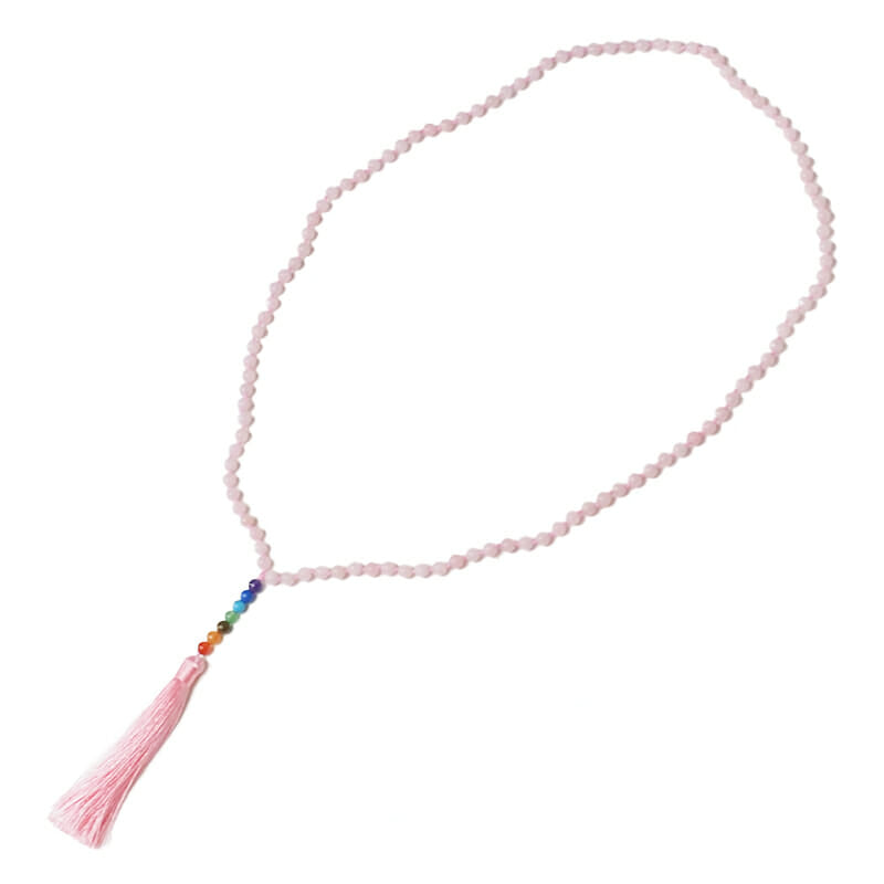 Prayer Beads Rose Quartz and Gemstones Tree of life 108 Beads