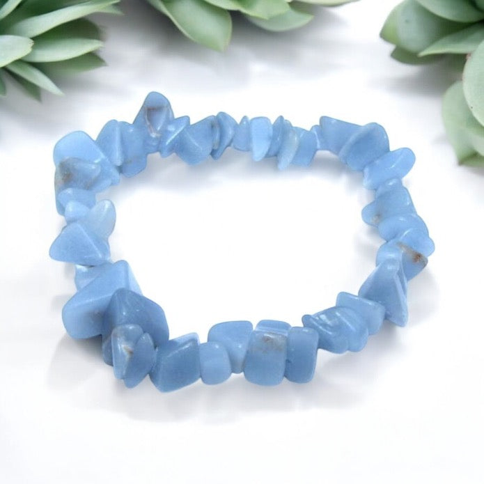 Angelite Crystal Chip Bracelet