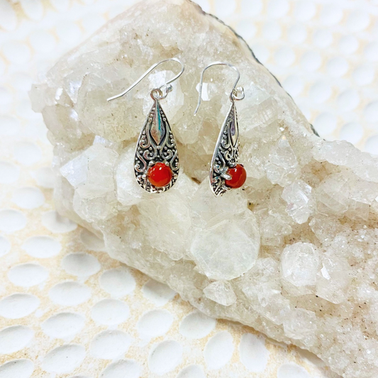 Carnelian Earrings Silver