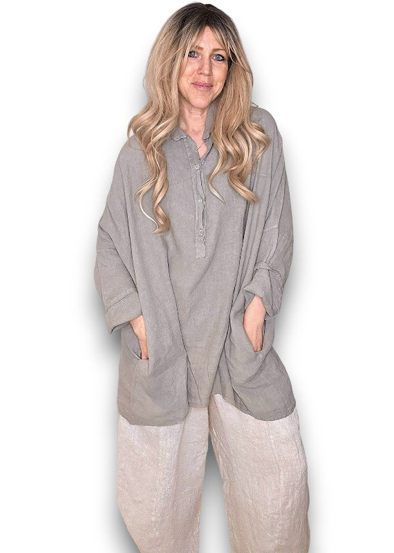 Linen Tunic - Italian - Mocha