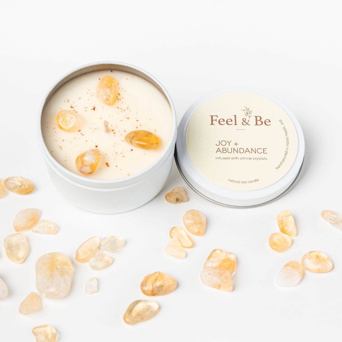 Citrine Candle - JOY AND ABUNDANCE - Thai Lime and Mango: Glass (comes in a box)