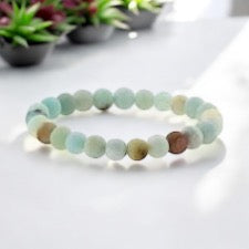 Amazonite Bead Crystal Bracelet