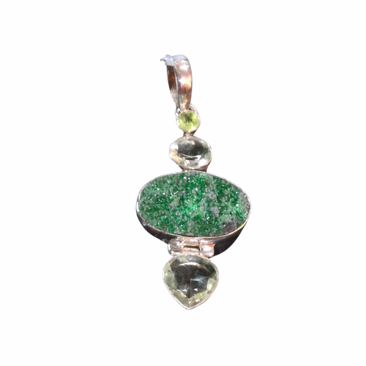 Natural Uvarovite Cabochon Pendant
