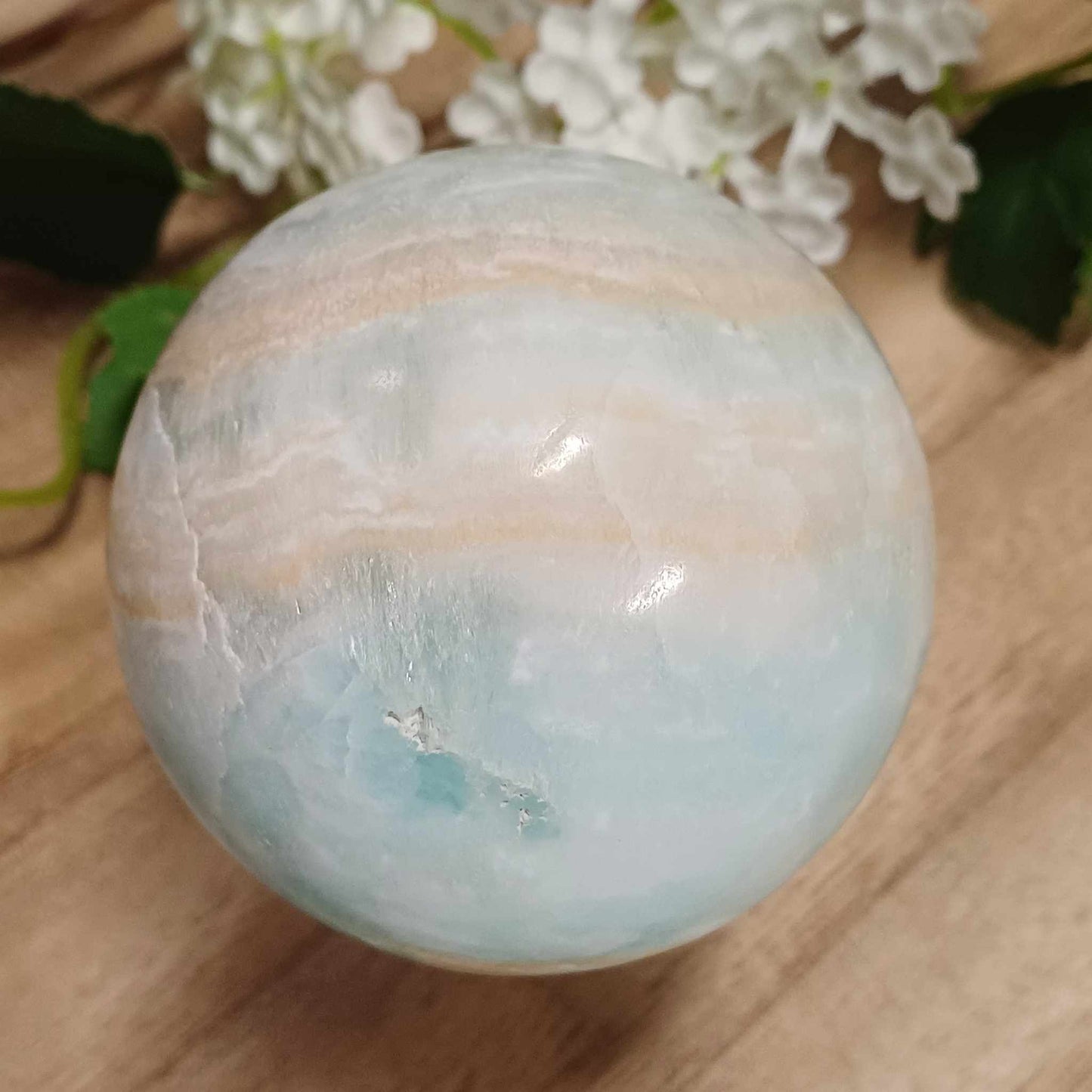 Caribbean Calcite Crystal Sphere 7.5cm