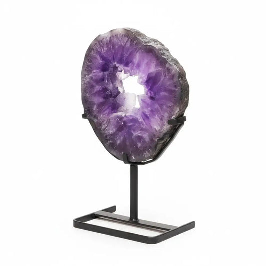 4.3kg Natural Amethyst Window Slice on Stand amethyst geode on stand