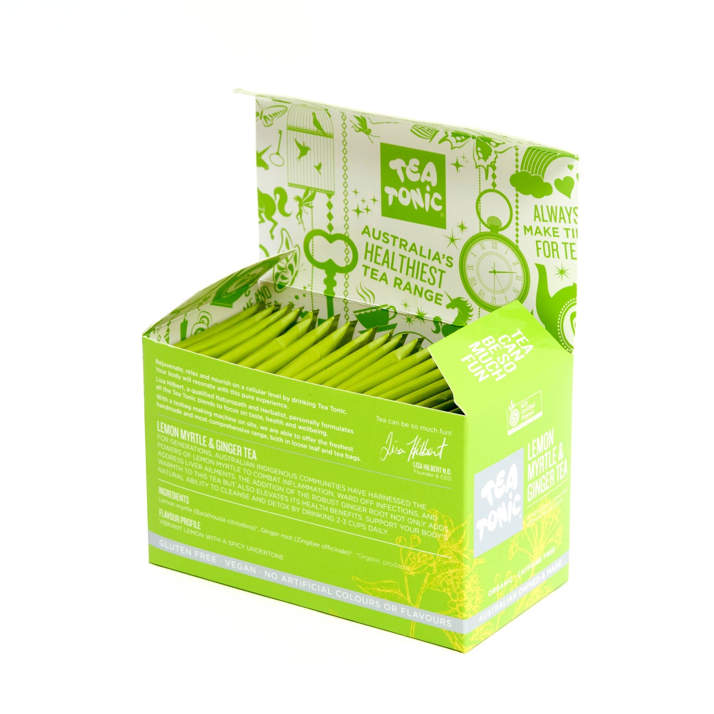 Lemon Myrtle & Ginger Tea - 20 Teabags Box