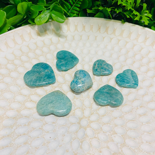 Amazonite Puffy Hearts