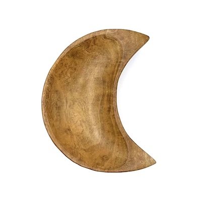 Wood Half Moon Shaped Bowl