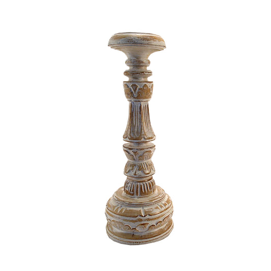 Boho Candle Stick Wood White