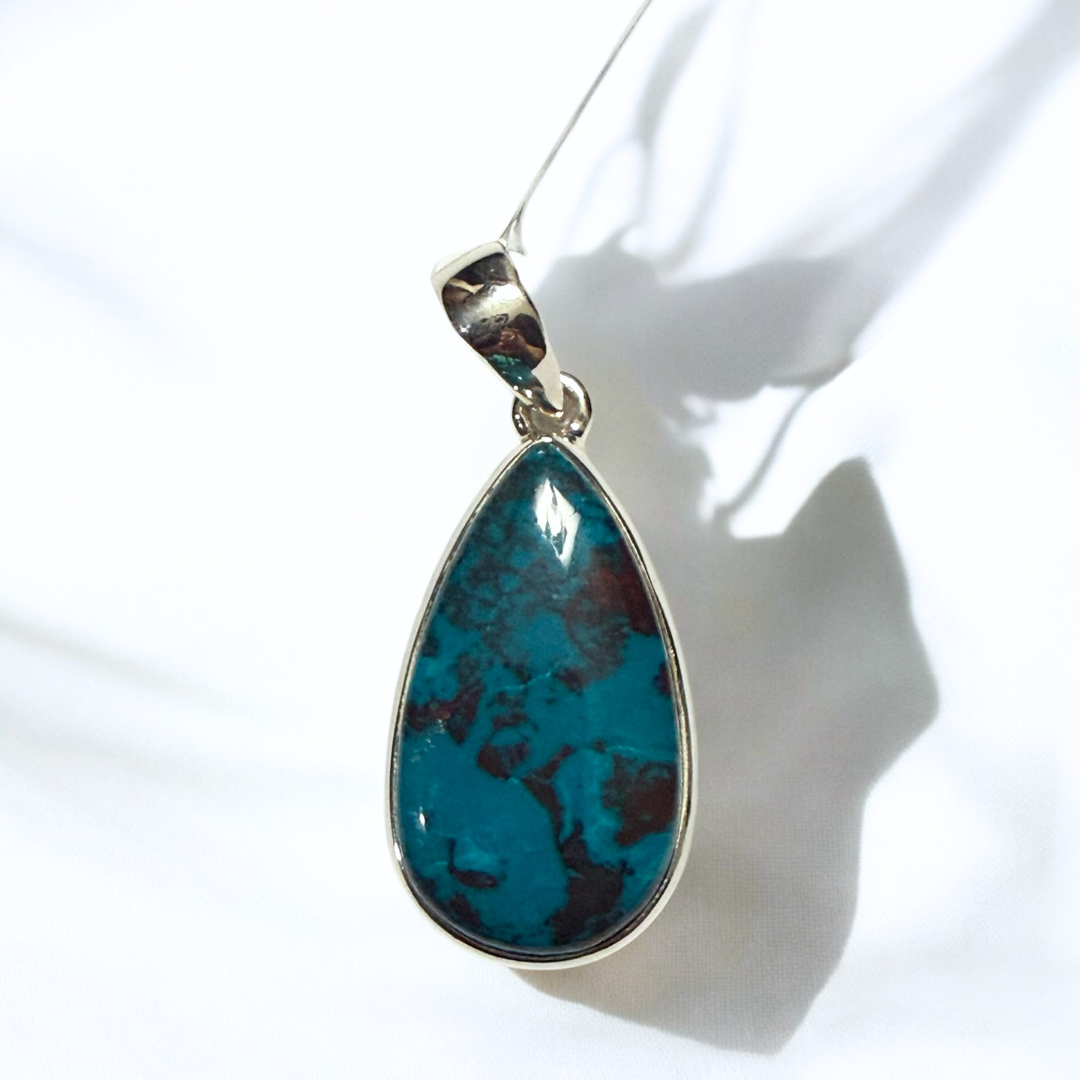 Shattucktite Teardrop Pendant in Silver