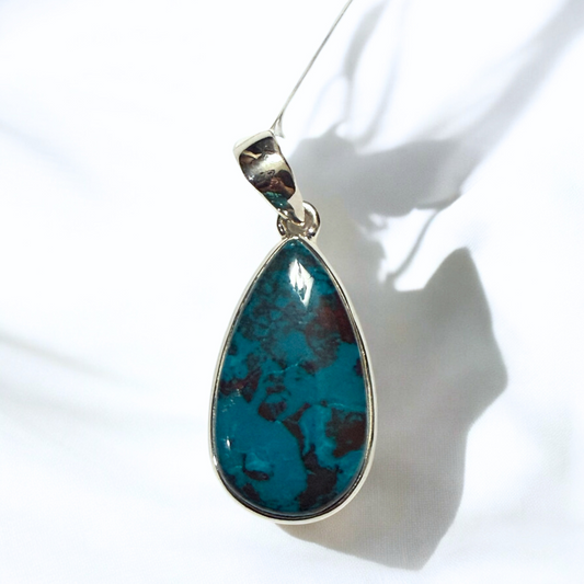 Shattucktite Teardrop Pendant in Silver