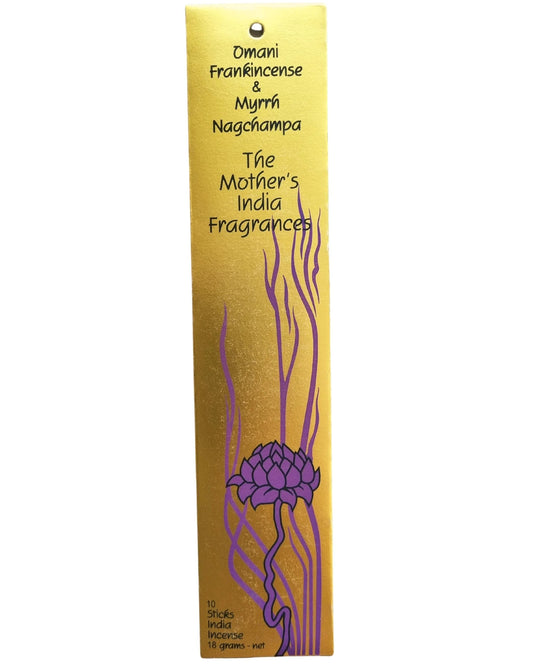 Mothers India Incense - OMANI FRANKINCENSE & MYRRH Nag Champa
