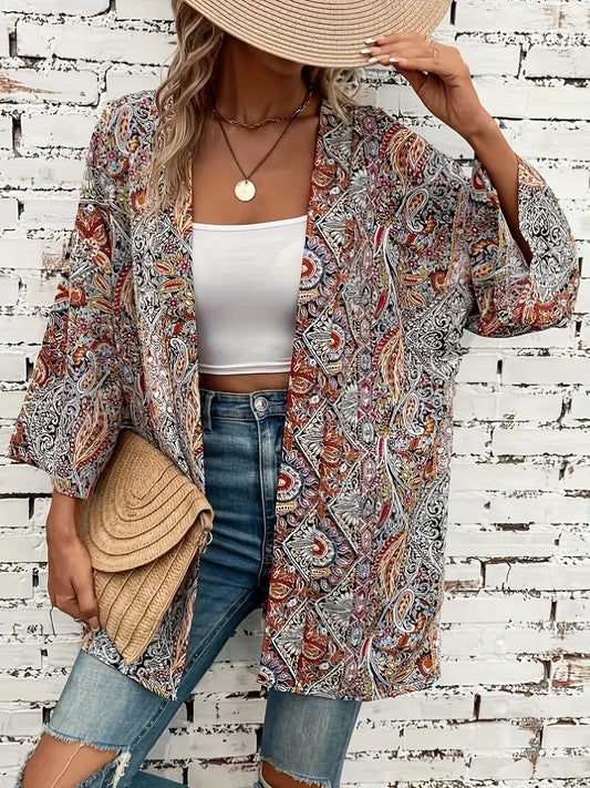 Paisley Kimono Bohemian Red Tunic
