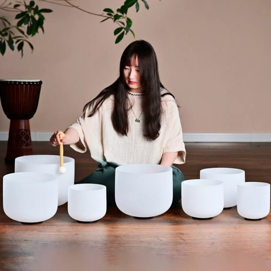 Crystal Singing Bowls - Chakra - Set of 7 with Carry Cases.