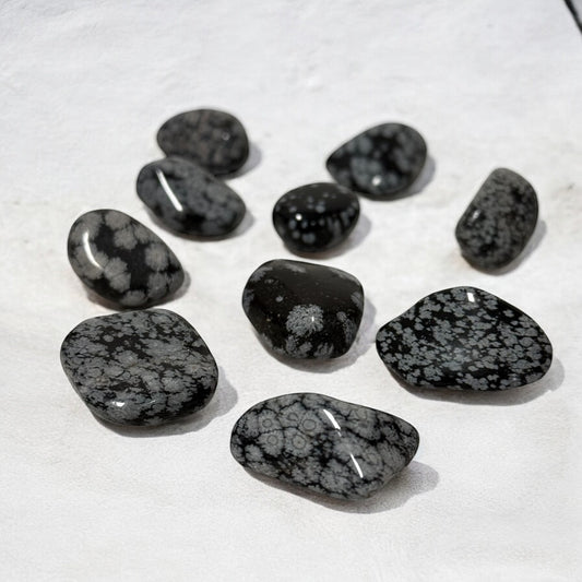 Snowflake Obsidian Crystal Tumble ~ Inner Peace & Grounding