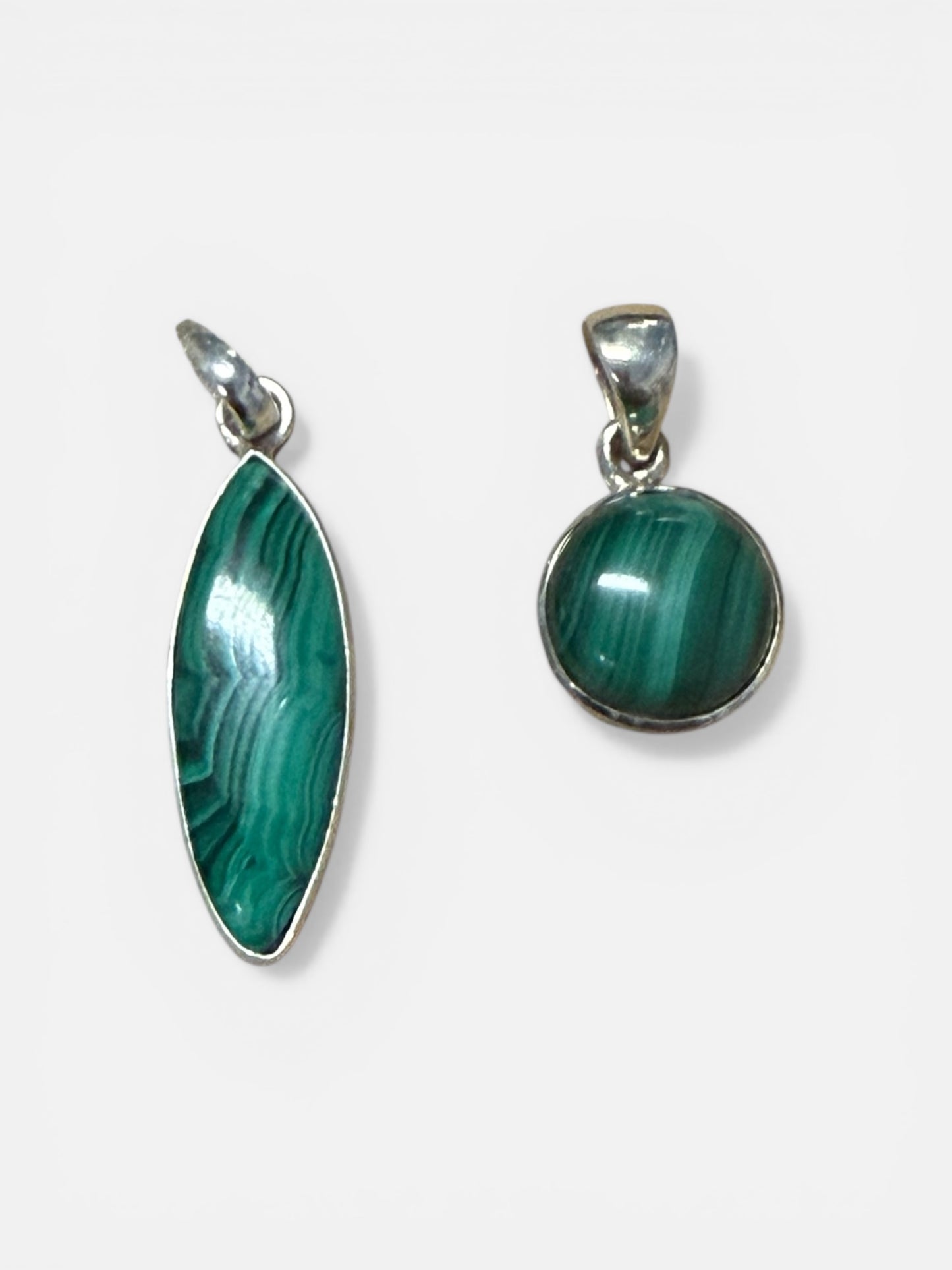 Malachite Pendants in Silver