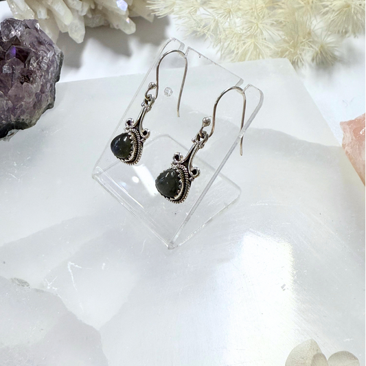Labradorite Tibetan Silver Earrings