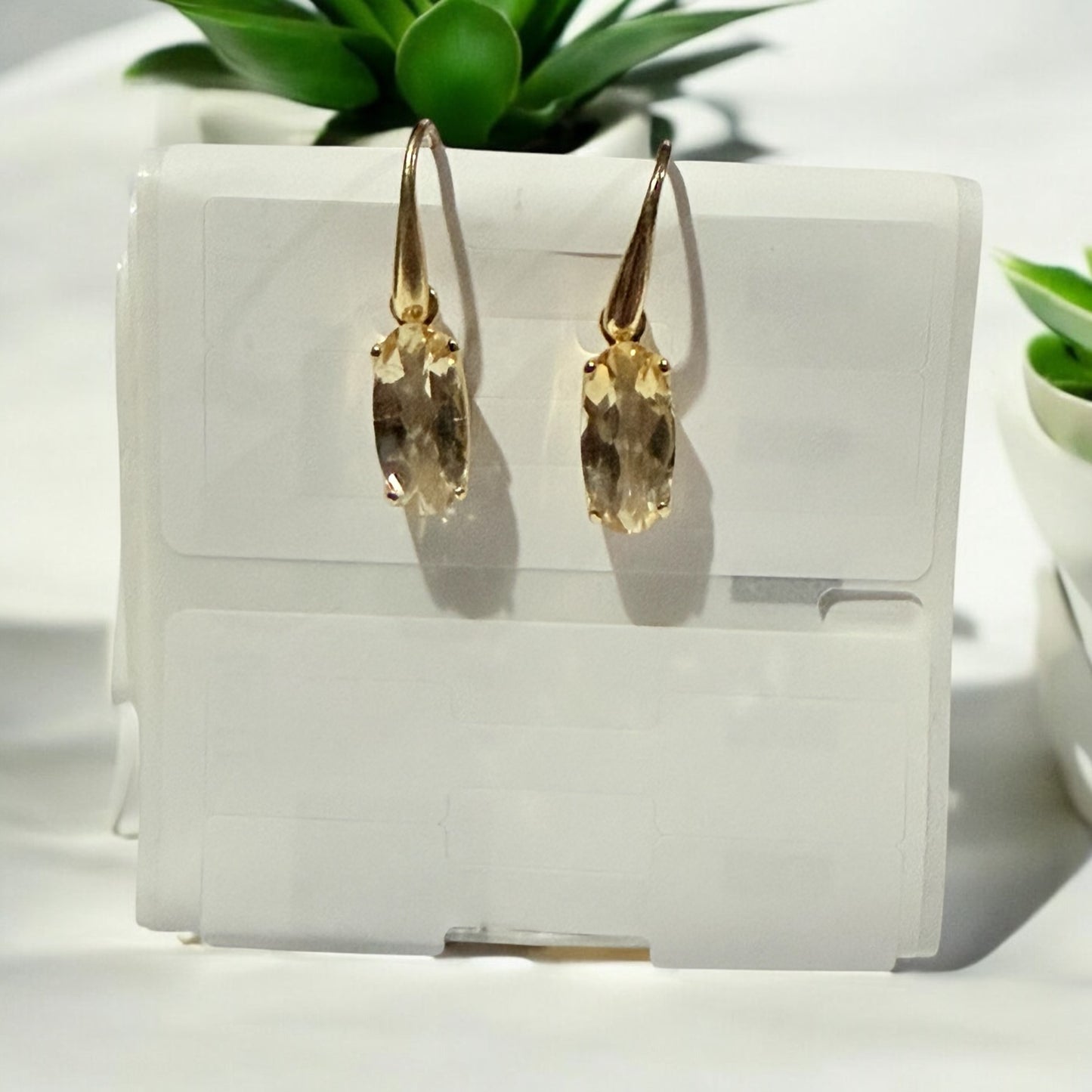 Citrine Diamond Gold Earrings