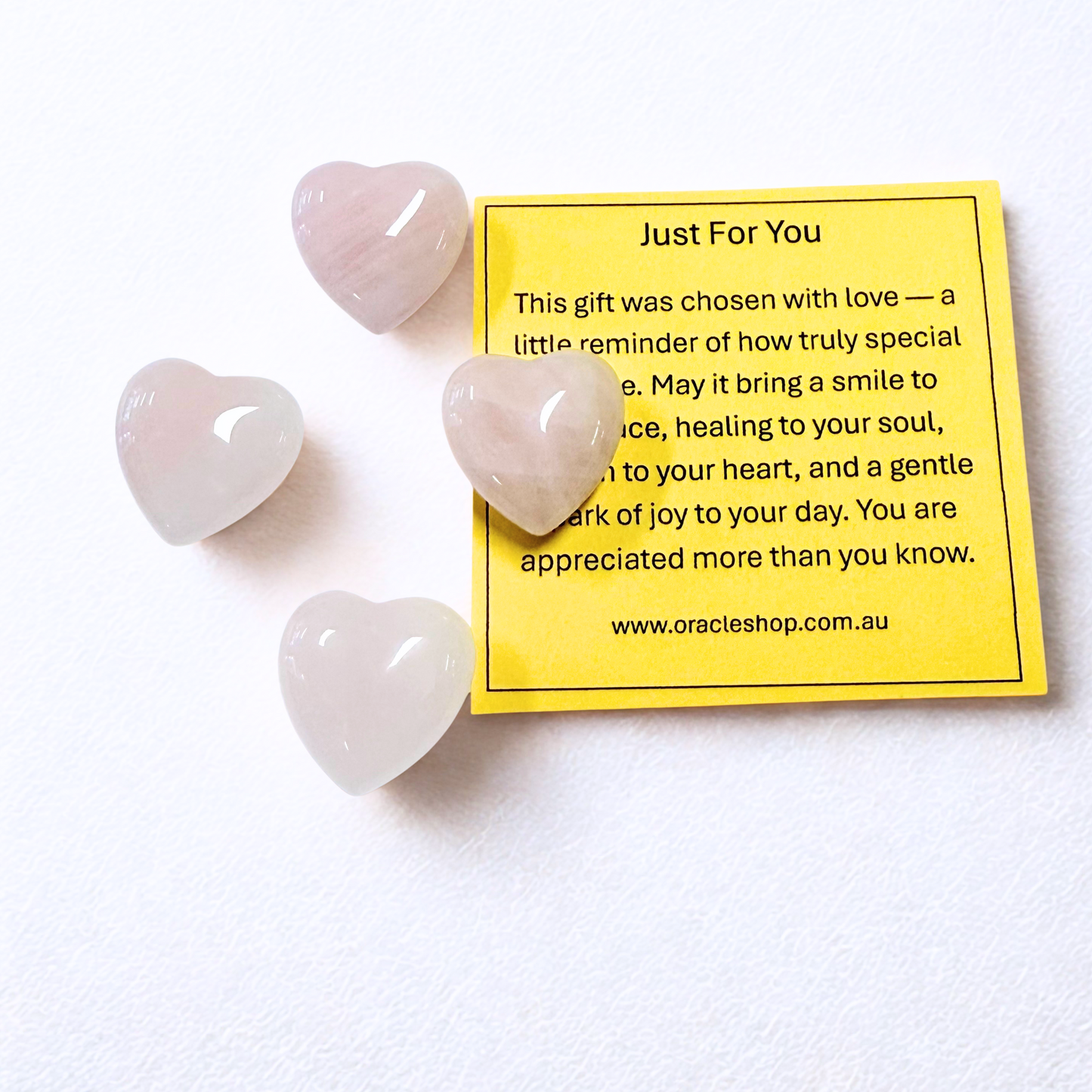 Just For You Rose Quartz Heart With Message