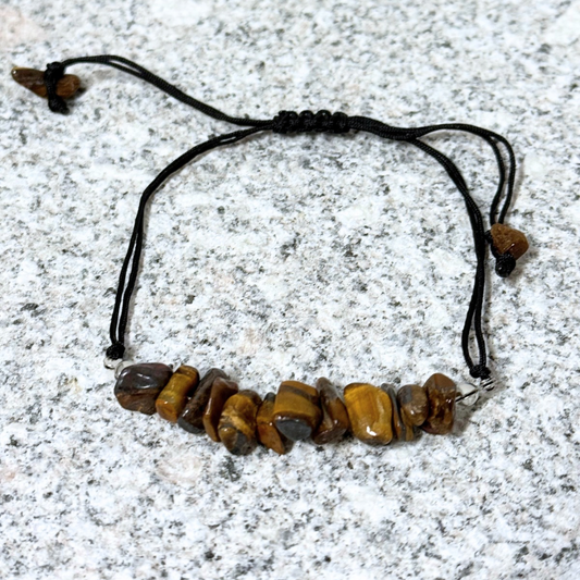 Tiger Eye Adjustable Chip Bracelet