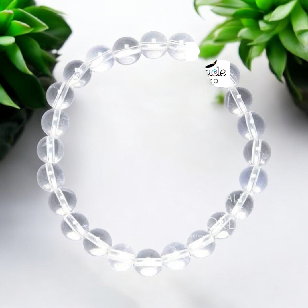 Clear Quartz Crystal Bead Bracelet ~ Amplify/Manifest