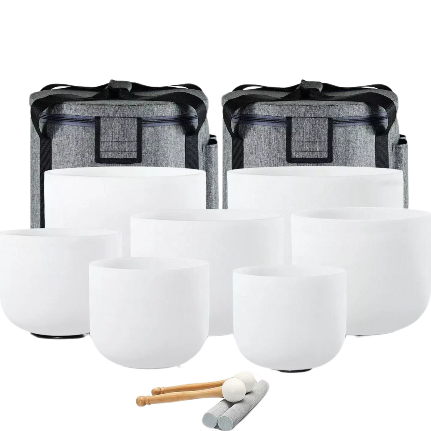 Crystal Singing Bowls - Chakra - Set of 7 with Carry Cases.