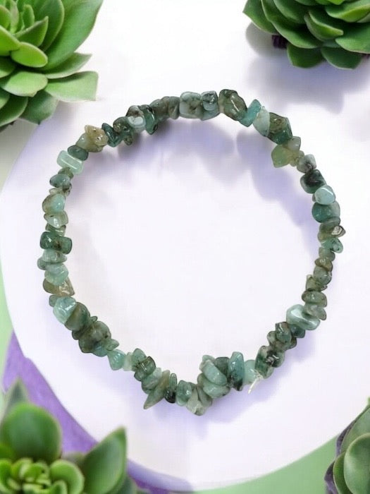 Emerald Crystal Chip Bracelets