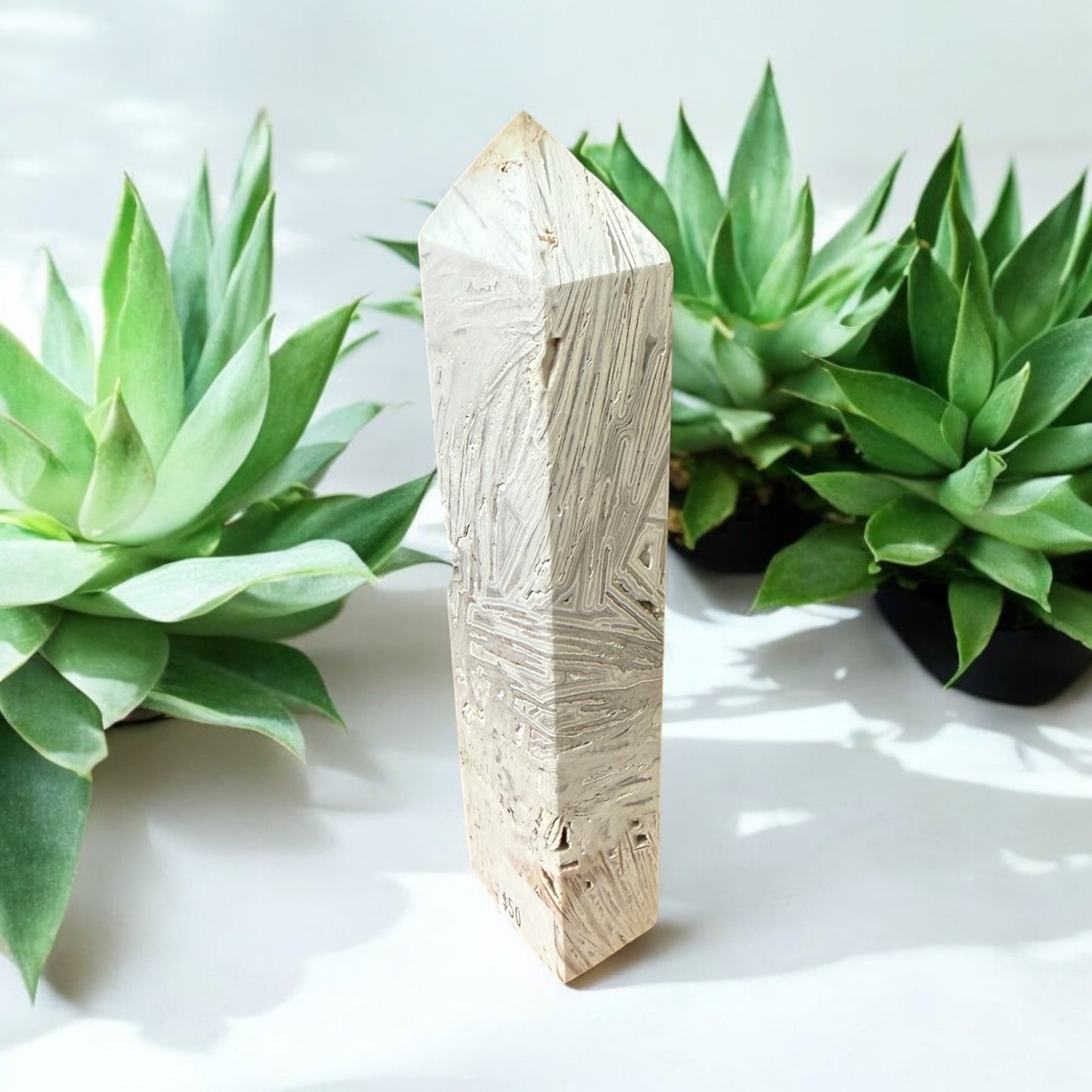 White Lace Agate Tower