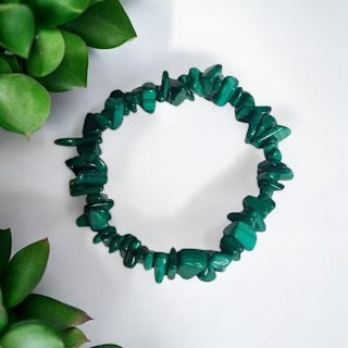 Malachite Chip Crystal Bracelet