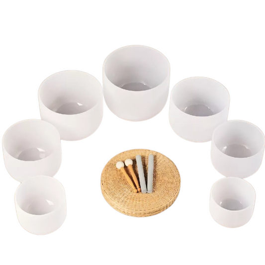 Crystal Singing Bowls - Chakra - Set of 7 with Carry Cases.