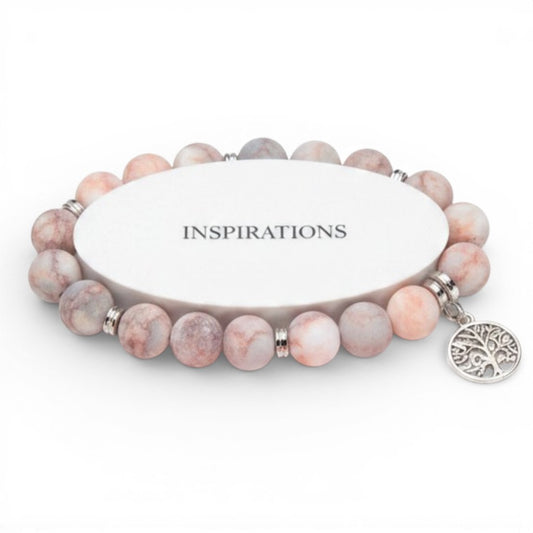 Pink Matrix Matte Tree of Life Charm Bracelet