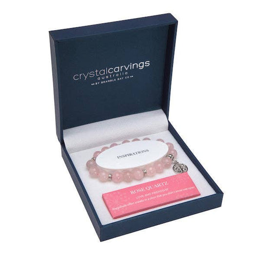 Rose Quartz Tree of Life Charm Bracelet