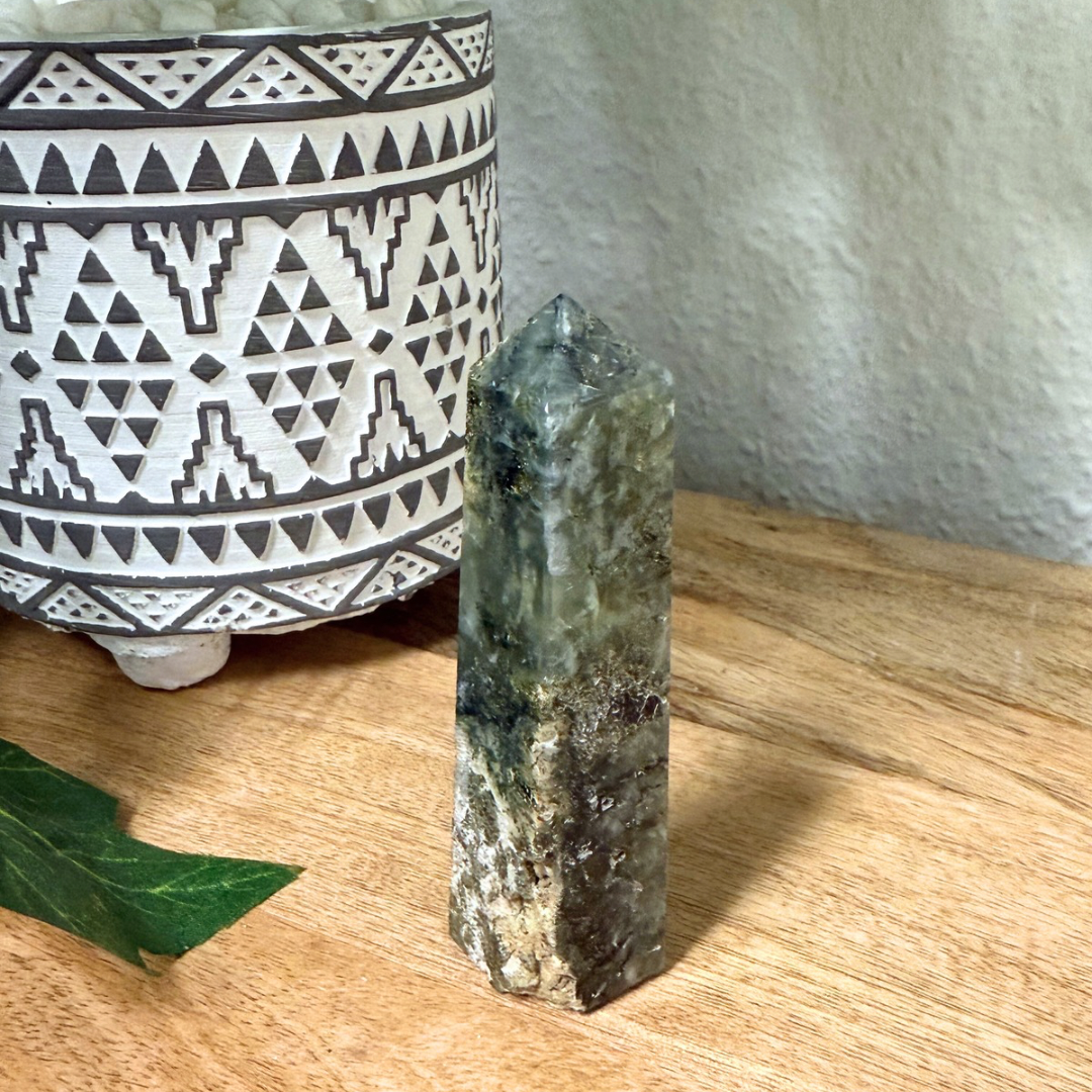 Prehnite Hair Obelisk