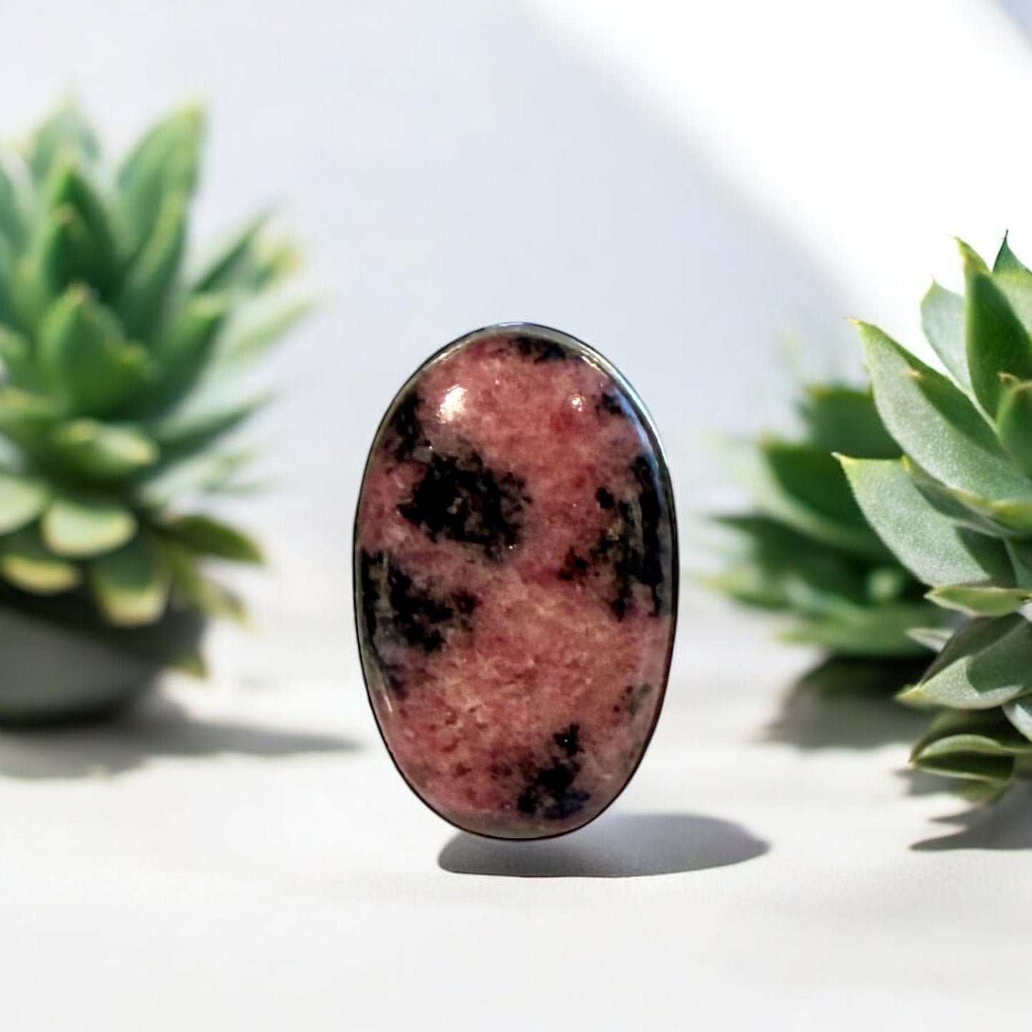 Rhodonite Ring in Silver