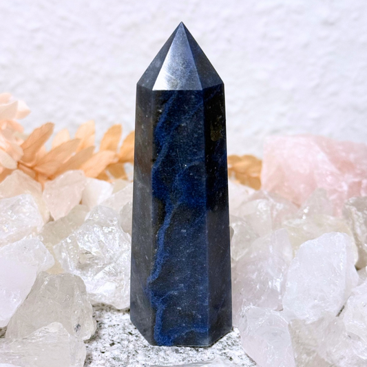 Blue Quartz/ Dumortierite Generator Crystal Point