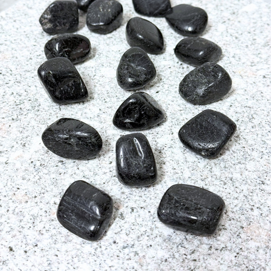 Black Tourmaline Crystal Tumble ~ Ultimate Protector & Shields from Negative Vibes