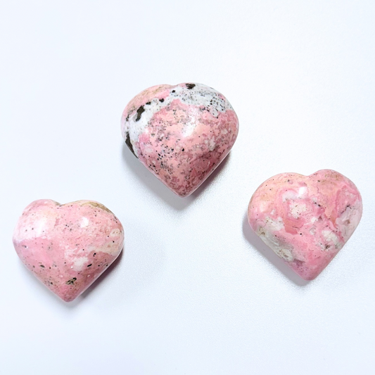 Rhodonite Crystal Hearts - Peruvian