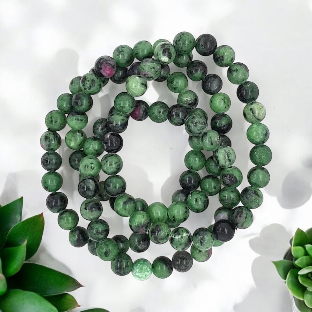 Ruby Zoisite Crystals Bead Bracelets