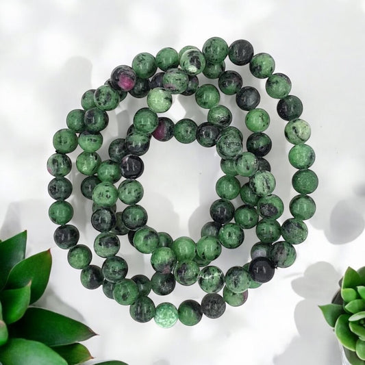 Ruby Zoisite Crystals Bead Bracelets