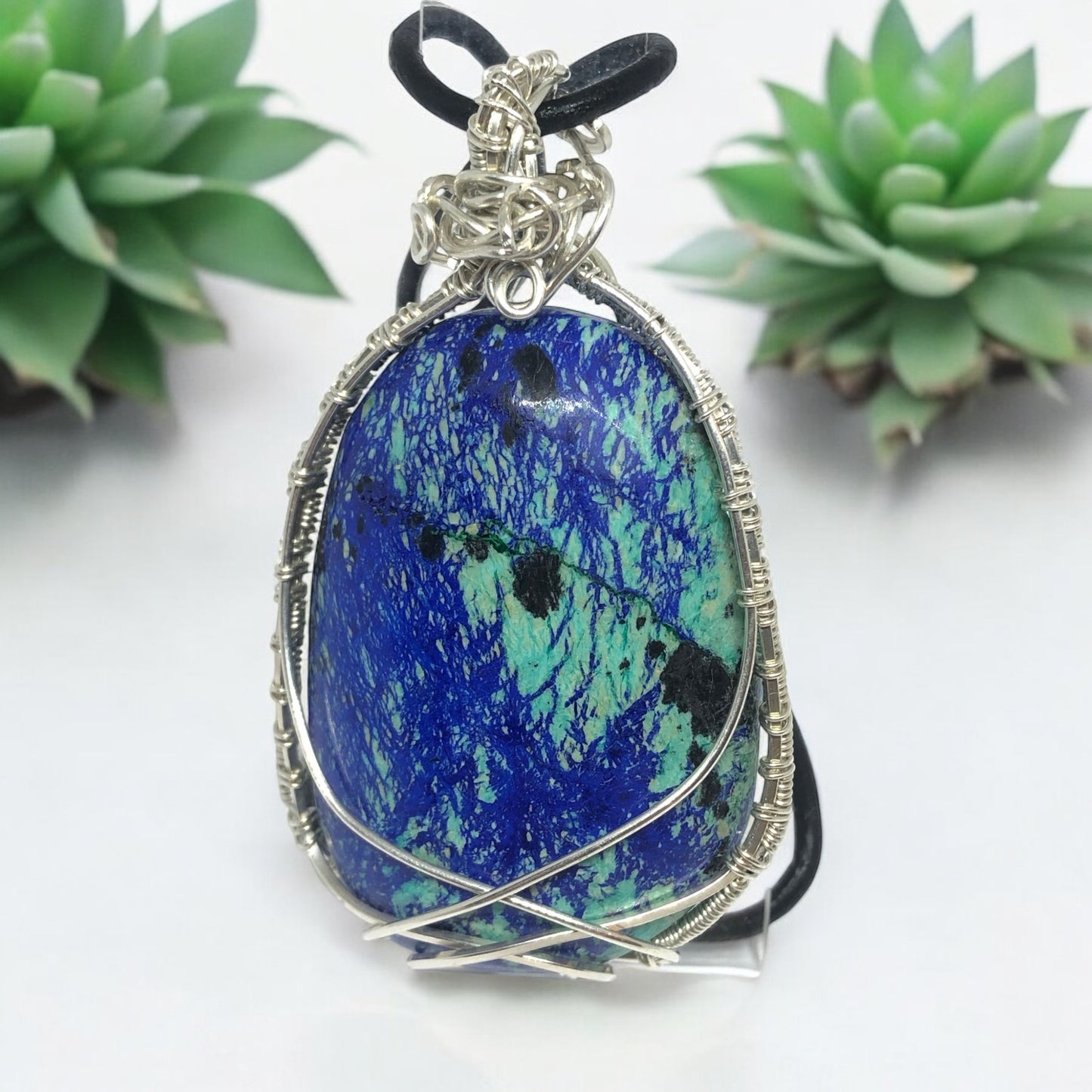 Azurite Malachite Pendant Handmade
