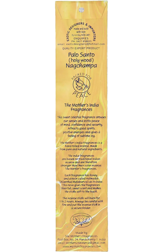 Mothers India Incense - PALO SANTO Nag Champa