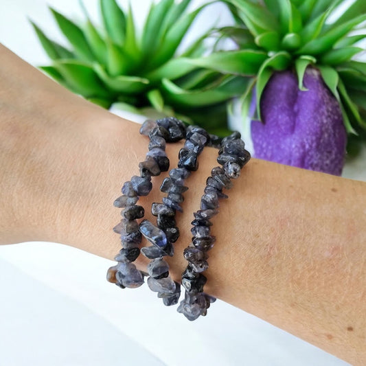 Iolite Crystal Chip Bracelets ~ Intuition & Study
