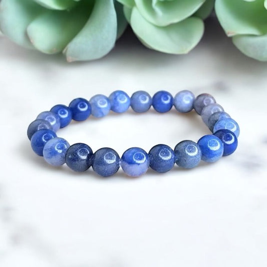 Blue Aventurine Bead Crystal Bracelets