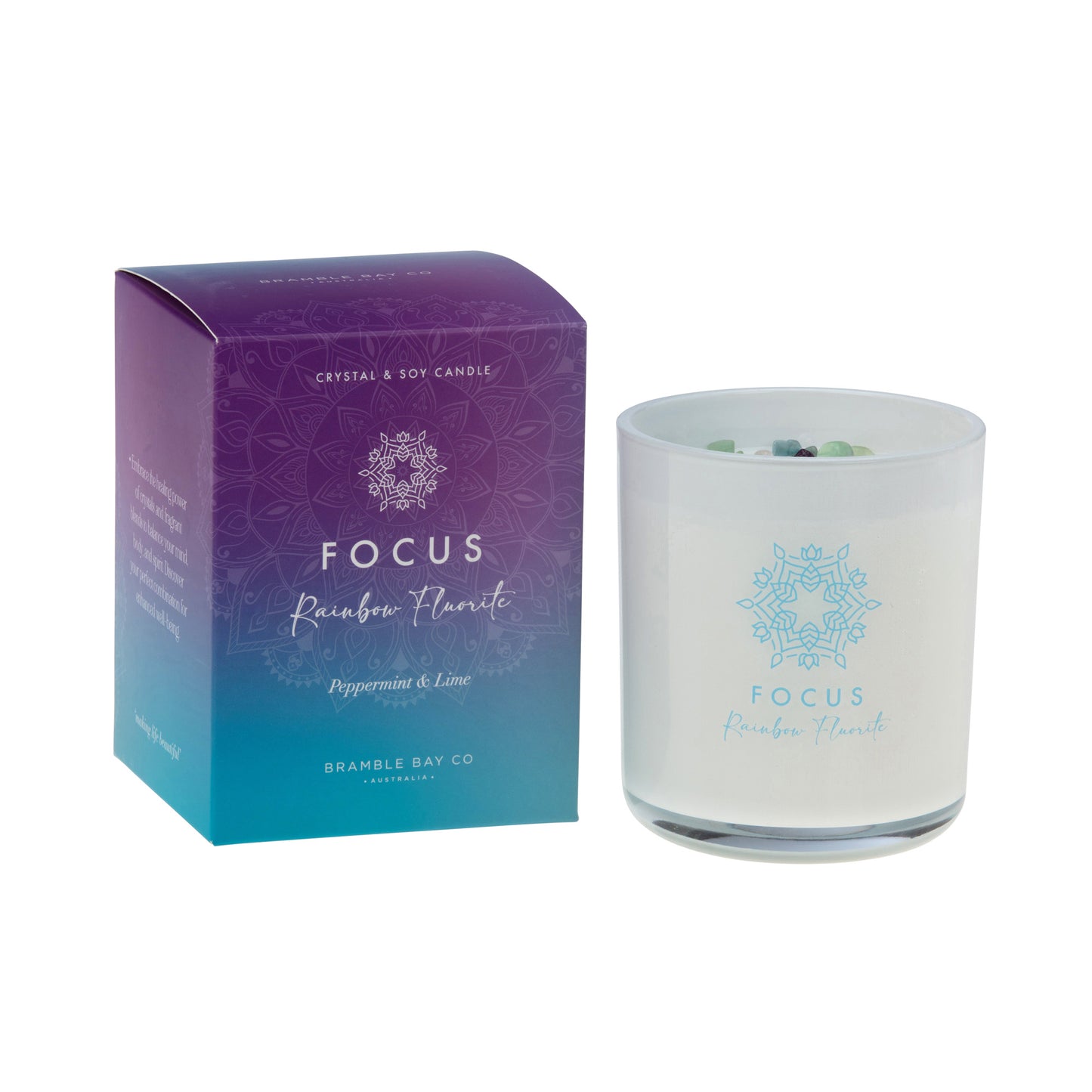 Focus Candle - Rainbow Fluorite