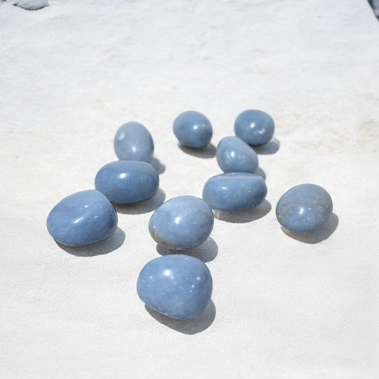 Angelite Crystal Tumble ~ Angel Connection & Peaceful Communication