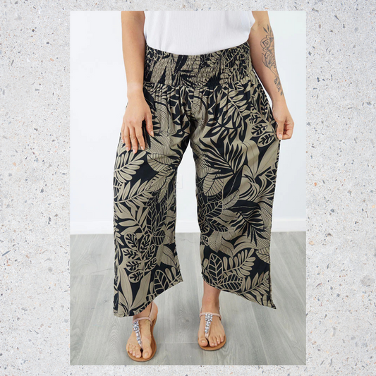 Black Almond Boho Bazaar 3/4 Pants