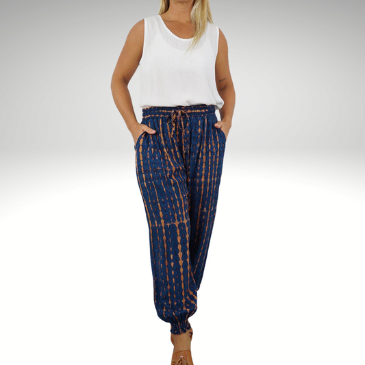 Harem Pant Gypsy Crackle Tie Dye