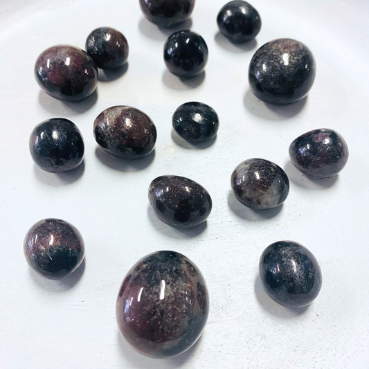 Arfvedsonite & Garnet Crystal Tumble ~ Passion & Manifestation